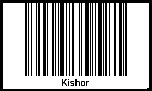 Der Voname Kishor als Barcode und QR-Code