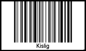 Barcode des Vornamen Kislig