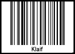 Barcode des Vornamen Klaif