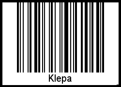 Barcode des Vornamen Klepa