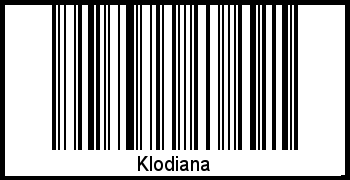 Der Voname Klodiana als Barcode und QR-Code