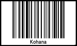 Barcode des Vornamen Kohana
