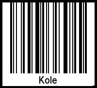 Barcode des Vornamen Kole