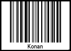 Der Voname Konan als Barcode und QR-Code