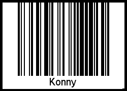Der Voname Konny als Barcode und QR-Code