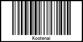 Der Voname Kootenai als Barcode und QR-Code