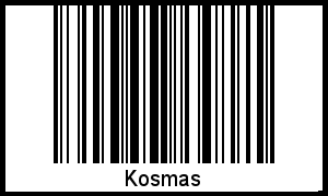 Der Voname Kosmas als Barcode und QR-Code