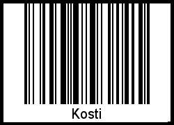 Barcode des Vornamen Kosti