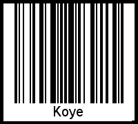 Koye als Barcode und QR-Code