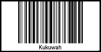Der Voname Kukuwah als Barcode und QR-Code
