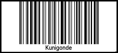Kunigonde als Barcode und QR-Code