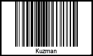 Barcode des Vornamen Kuzman