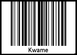 Barcode des Vornamen Kwame