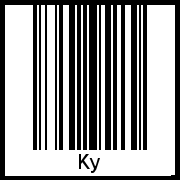 Barcode des Vornamen Ky