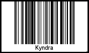 Der Voname Kyndra als Barcode und QR-Code