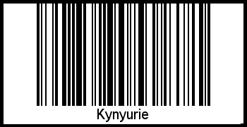 Barcode des Vornamen Kynyurie