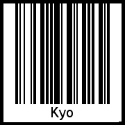 Der Voname Kyo als Barcode und QR-Code