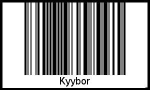 Barcode des Vornamen Kyybor