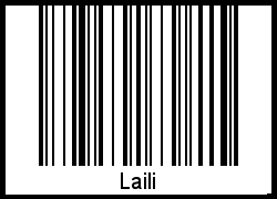 Der Voname Laili als Barcode und QR-Code