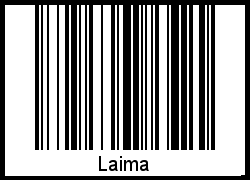 Der Voname Laima als Barcode und QR-Code