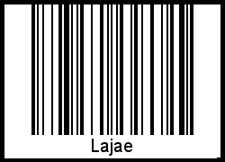 Der Voname Lajae als Barcode und QR-Code