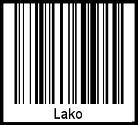 Der Voname Lako als Barcode und QR-Code