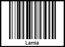 Barcode des Vornamen Lamia