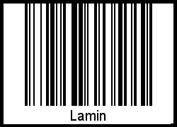 Der Voname Lamin als Barcode und QR-Code