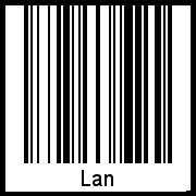 Der Voname Lan als Barcode und QR-Code