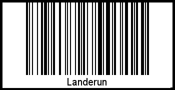 Der Voname Landerun als Barcode und QR-Code