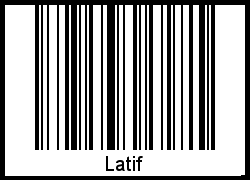 Latif als Barcode und QR-Code