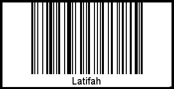 Latifah als Barcode und QR-Code