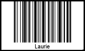 Der Voname Laurie als Barcode und QR-Code