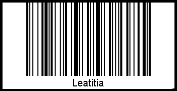 Barcode des Vornamen Leatitia