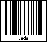 Der Voname Leda als Barcode und QR-Code