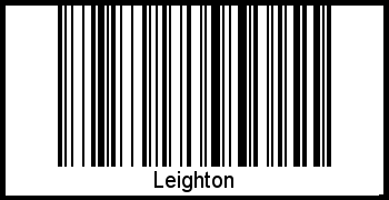 Der Voname Leighton als Barcode und QR-Code