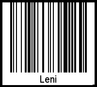 Der Voname Leni als Barcode und QR-Code