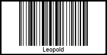 Der Voname Leopold als Barcode und QR-Code