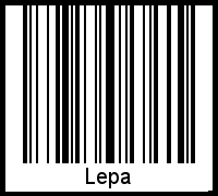 Lepa als Barcode und QR-Code