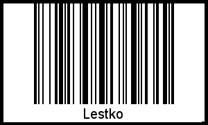 Der Voname Lestko als Barcode und QR-Code