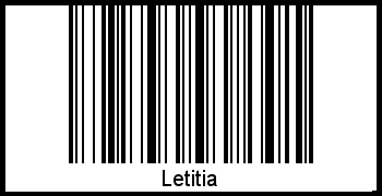 Barcode des Vornamen Letitia