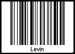 Der Voname Levin als Barcode und QR-Code