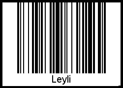 Der Voname Leyli als Barcode und QR-Code