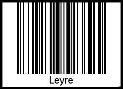 Der Voname Leyre als Barcode und QR-Code