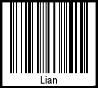 Der Voname Lian als Barcode und QR-Code