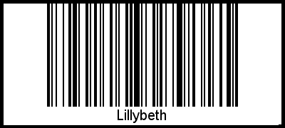 Der Voname Lillybeth als Barcode und QR-Code
