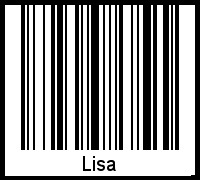 Der Voname Lisa als Barcode und QR-Code