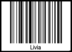 Der Voname Livia als Barcode und QR-Code
