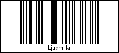 Der Voname Ljudmilla als Barcode und QR-Code