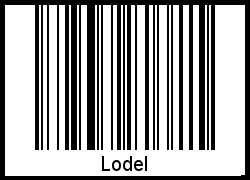 Der Voname Lodel als Barcode und QR-Code